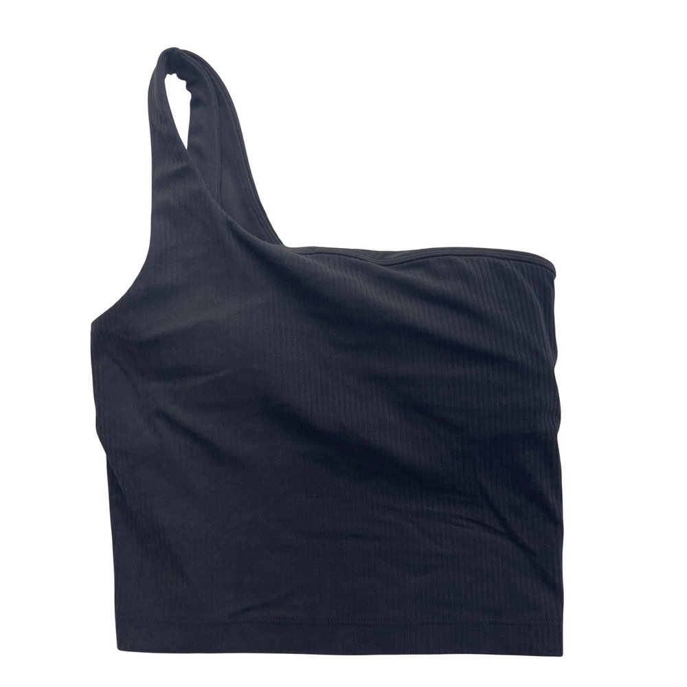 Lululemon Ribbed Ribbed Nulu Asymmetrical Yoga Tank Top Size 0 Black LW1ERPS